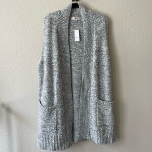 LOFT NWT grey long sweater vest
